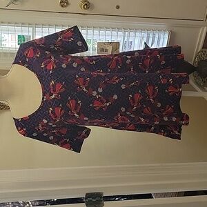LuLaRoe Perfect T Disney Captain Hook Peter Pan top red purple short slv M New